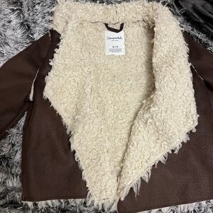 Aeropostale Chocolate Teddy Jacket with Ivory Fleece